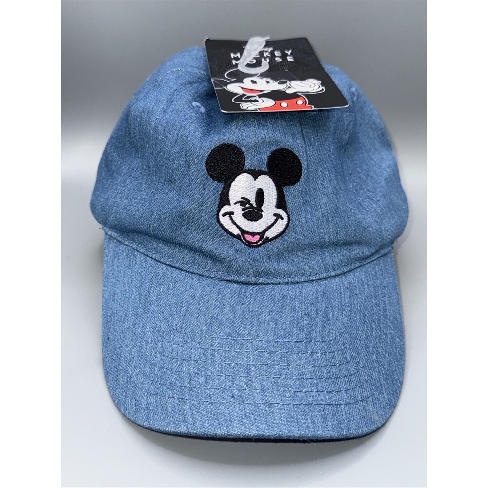 NEW! Disney‎ MICKEY Mouse Denim Baseball Hat Adult Unisex Adjustable Concept One